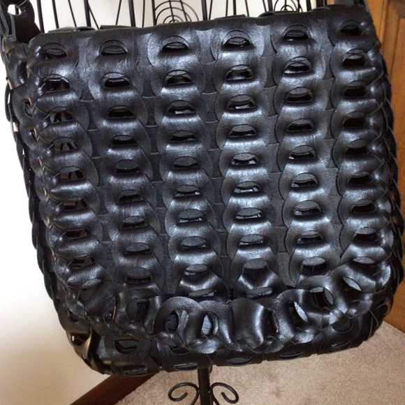 Black vintage crossbody bag, - Picture 2 of 7